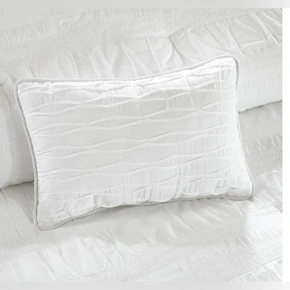 Madison Park Kate White Cotton Seersucker Duvet Cover Set King - Picture 6 of 8